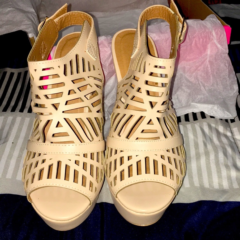 Charlotte Russe, Nude Wedges, Size 6 for sale!!!